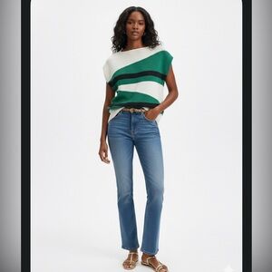 Green and Black Striped Sweater